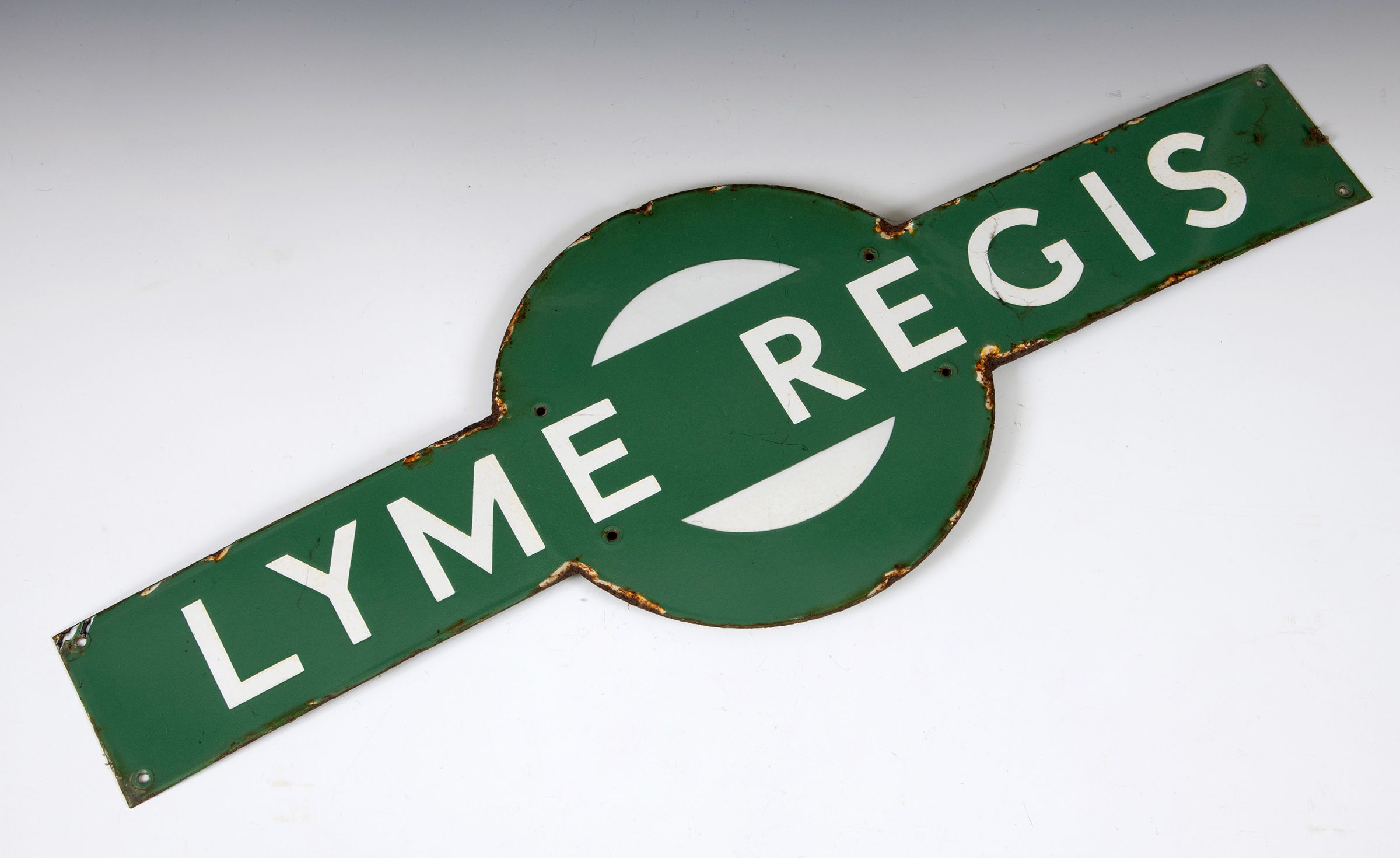 Lyme Regis target railway sign